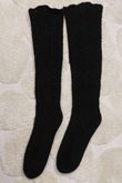 Pointelle Knit Slouch Socks Black